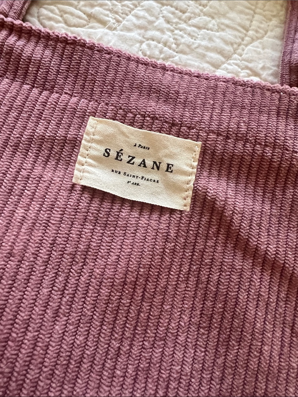 SEZANE Corduroy Pink Tote - Picture 4 of 4